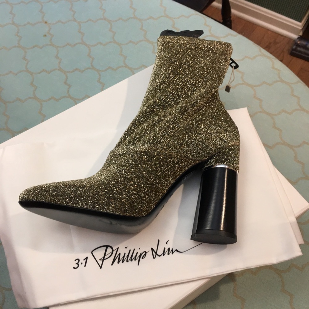 3.1 Philip Lim Gold Ankle Boot NIB! - Picture 3 of 8